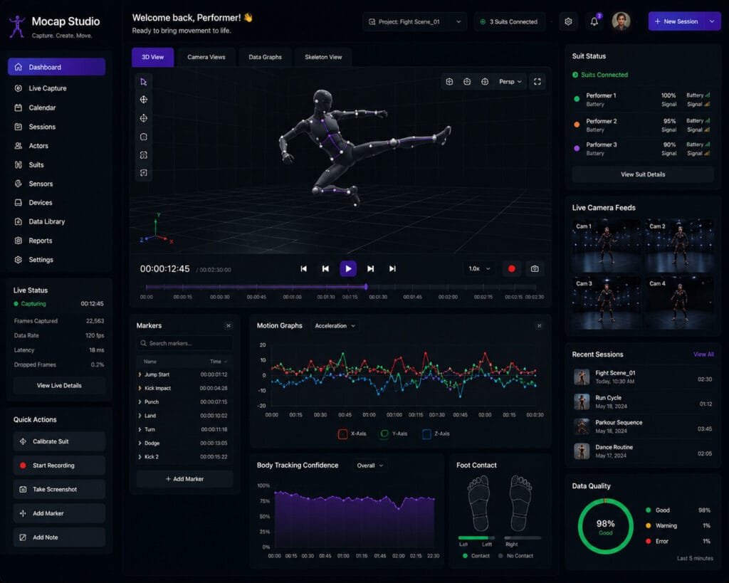 Browse Ai Motion Capture Tools For Creating Animations, Tracking Movement, Generating Mocap Data, And Building Realistic 3D Character Motion.